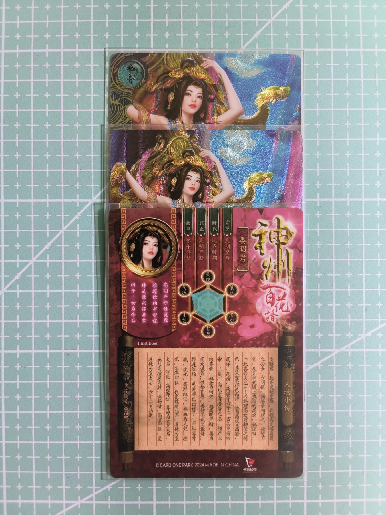 C先生卡牌 第14期 《神州百花谱》《Art系列》《人间传》持续收拍品中... 【粗闪】卡玩帕克《神州百花谱》娄昭君 双服饰+近景