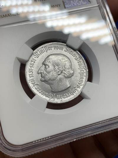 《竞宝斋》第429场 周日，周一，周二 3场连拍 （全场包邮） NGC UNCD 德国紧急状态币 1921年1马克铝币