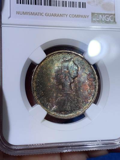 《竞宝斋》第429场 周日，周一，周二 3场连拍 （全场包邮） NGC MS65 意大利1966年500里拉银币，经典人妻帆船设计，双面深彩包浆。