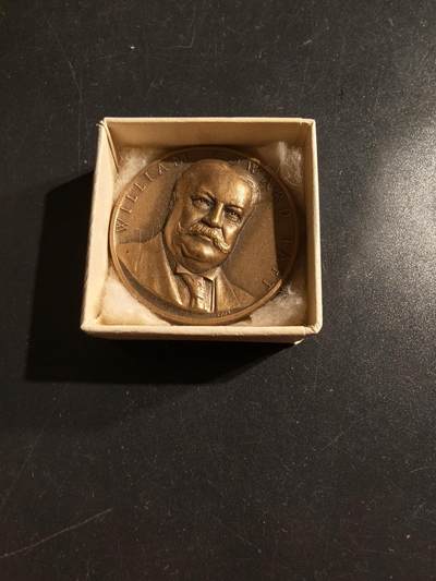 老王徽章第157期 - 美国总统大铜章 原盒 1909-1913塔夫脱 直径33mm. 重量21g 高浮雕精美