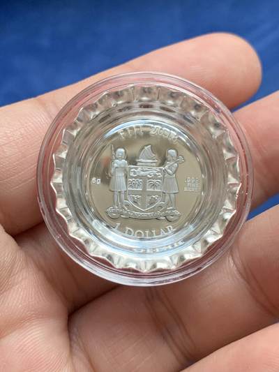 《竞宝斋》第429场 周日，周一，周二 3场连拍 （全场包邮） 2018斐济可口可乐瓶盖999纯银纪念币 6克