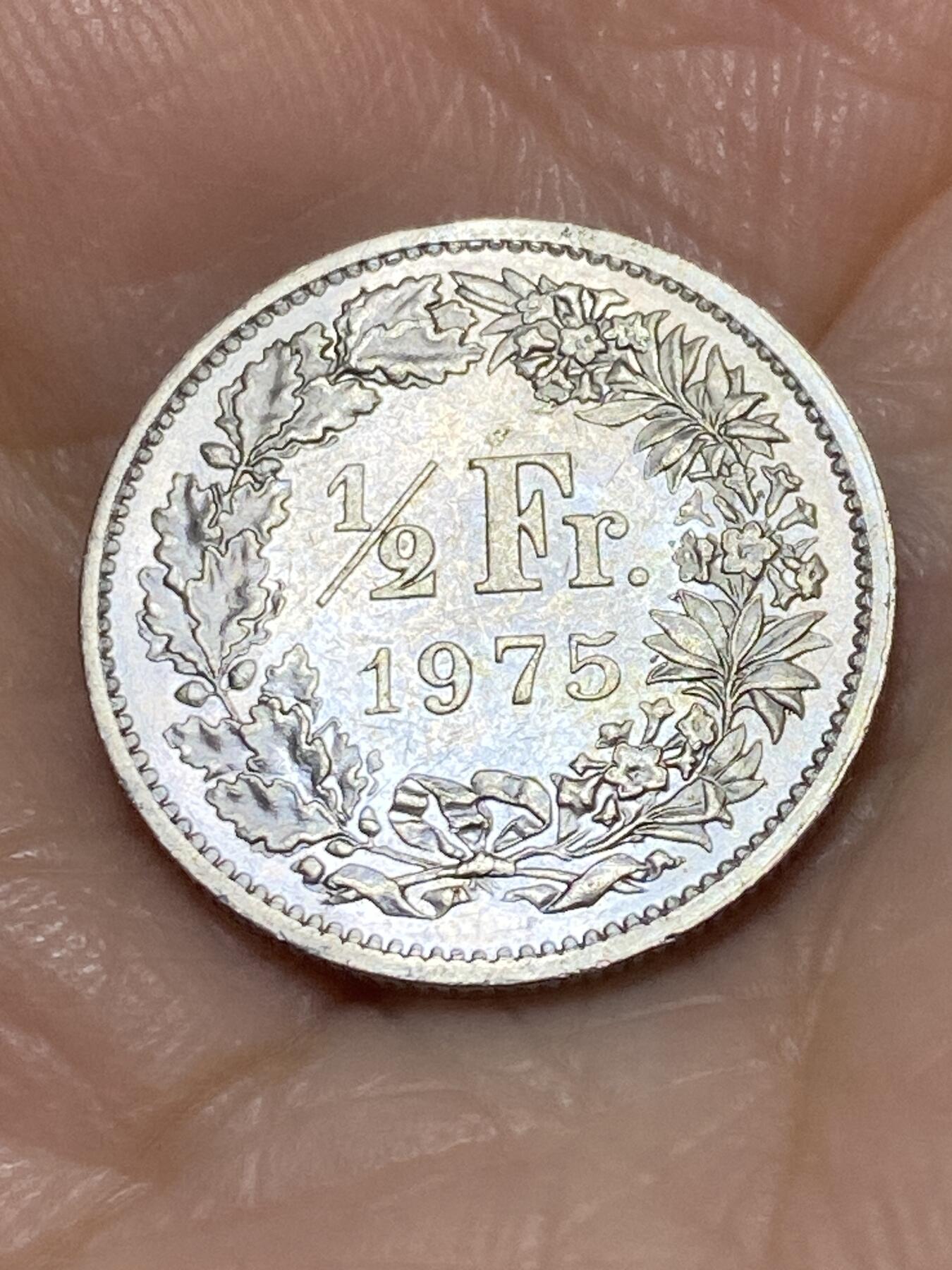 2025年第一百一十三场(总第一百三十九场）瑞士辅币专场(免佣金) 瑞士🇨🇭1975年1/2法郎(第三版，无标)