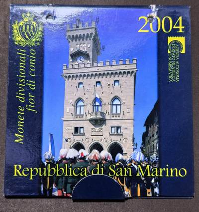 北京马甸外国币专卖第145期，外国币专场，陆续上拍，欢迎关注 2004年圣马力诺精装套币，（含一枚银）