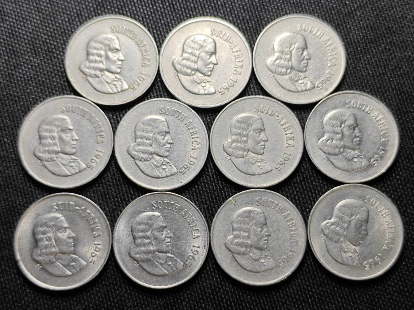 KK钱币收藏小铺  （套币 批量/好品散币 银币）专场  2月预留时间 周末发货  1965南非散币42枚 都是清年克配套
