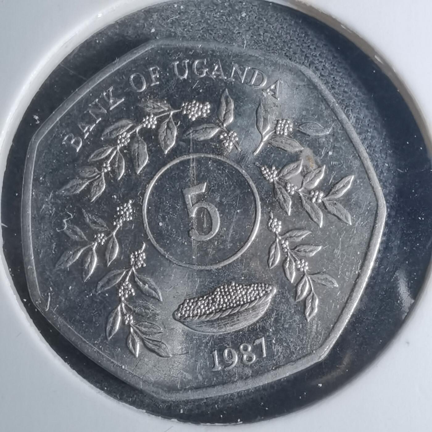 沼泽如烟--第878场 乌干达1987年5先令