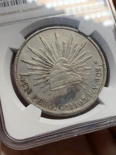 《竞宝斋》第429场 周日，周一，周二 3场连拍 （全场包邮） NGC XF 1903年 墨西哥鹰洋CN FV 特年 XF40克书指导价175美元