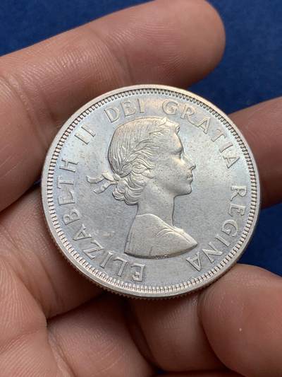 《竞宝斋》第429场 周日，周一，周二 3场连拍 （全场包邮） 加拿大1964年伊丽莎白二世女王头像夏洛特会议召开100周年1元纪念银币