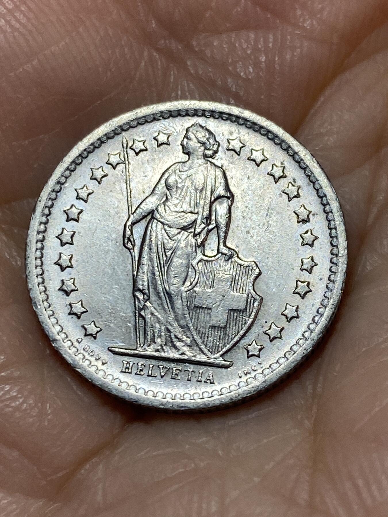 2025年第一百一十三场(总第一百三十九场）瑞士辅币专场(免佣金) 瑞士🇨🇭1970年1/2法郎(第三版，无标，伯尔尼或伦敦造)