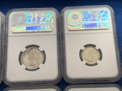 《竞宝斋》第429场 周日，周一，周二 3场连拍 （全场包邮） 特年 8枚一组 NGC PF63-65 南非 1959年 精制币一组 含5枚银币 从法新到2.5先令 一次配齐 发行量只有950套 最少的年份 