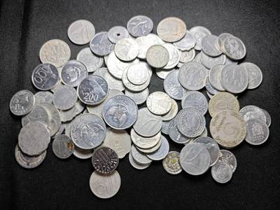 KK钱币收藏小铺  （套币 批量/好品散币 银币）专场  2月预留时间 周末发货 -  各国铝币一组100枚！含各国各种大小面值