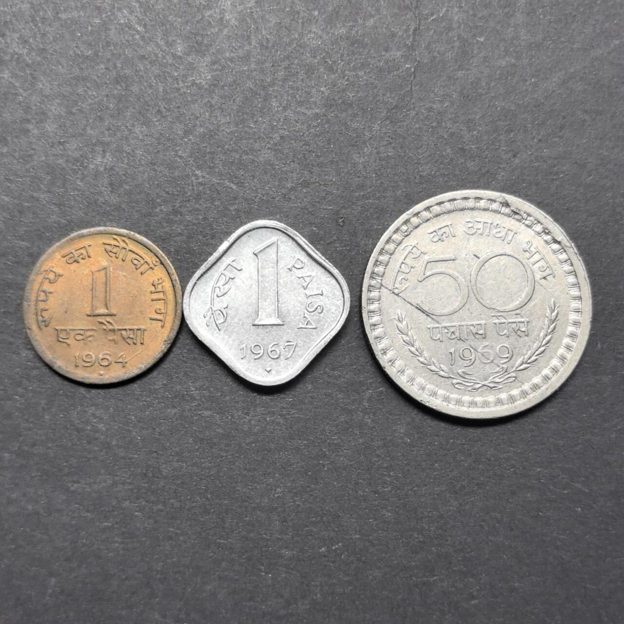 各国硬币第5期 无佣金 印度不同 3个