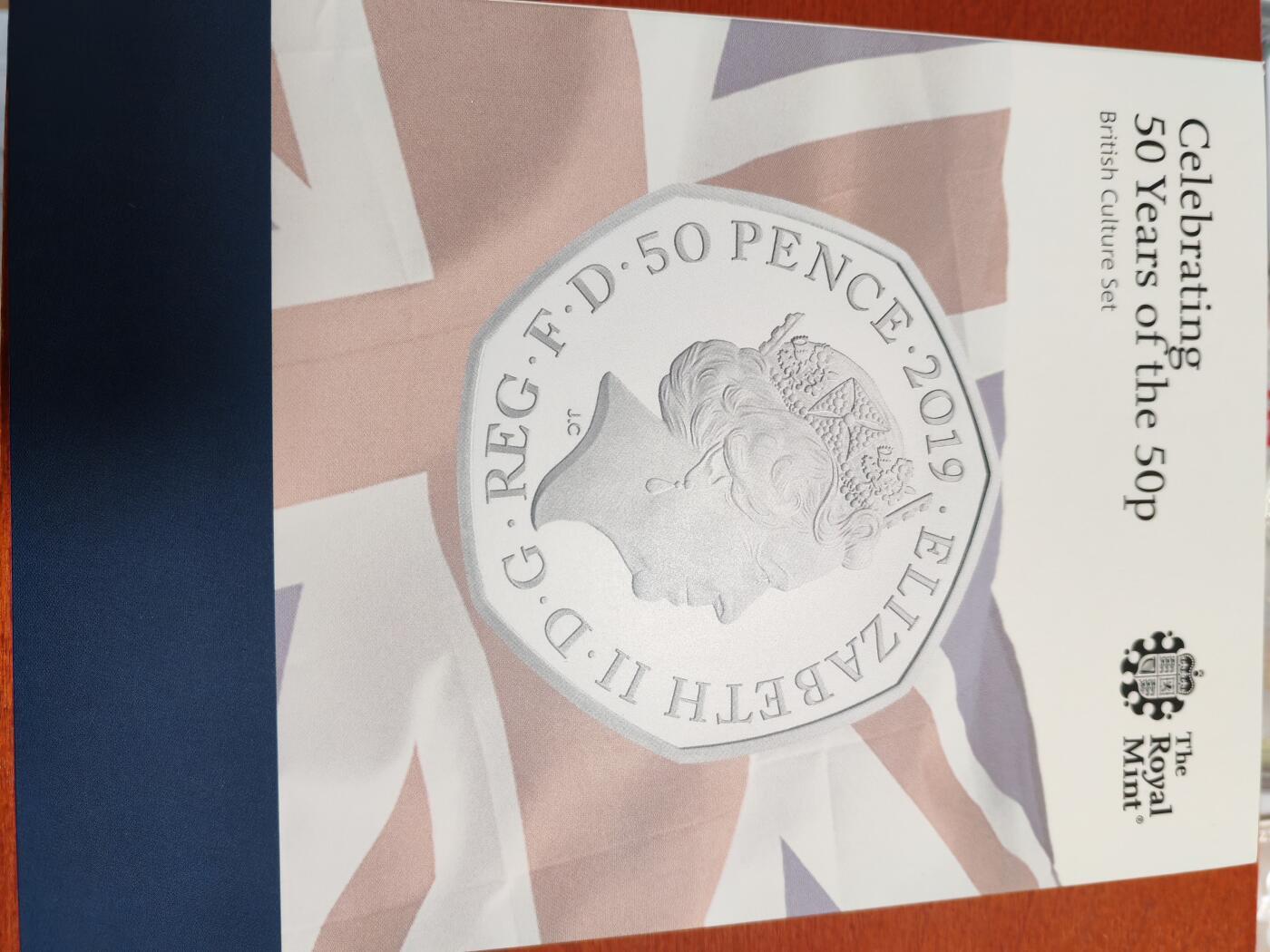 长老汇蛇年精选第六十四场拍卖 2019英国50便士发行50周年5枚套装普制，文化版，含稀缺的邱园中国塔50便士，灵感来自于南京大报恩寺塔