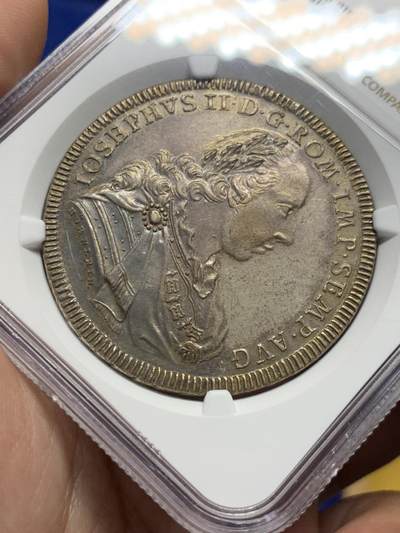 《竞宝斋》第429场 周日，周一，周二 3场连拍 （全场包邮） NGC AU 德国 1775年 雷根斯堡 约瑟夫二世 景观泰勒大银币 稀见品种 双面打制深邃 很不错的品种