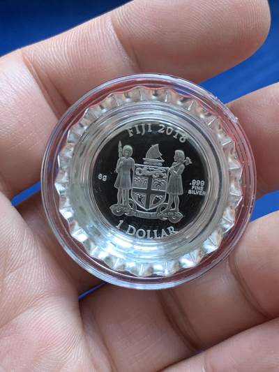 《竞宝斋》第429场 周日，周一，周二 3场连拍 （全场包邮） 2018斐济可口可乐瓶盖999纯银纪念币 6克