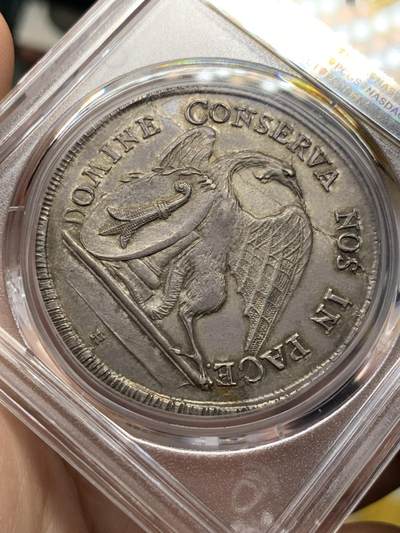 《竞宝斋》第429场 周日，周一，周二 3场连拍 （全场包邮） 唯一冠军分 PCGS MS62 瑞士 1793 巴塞尔 景观泰勒大银币 瑞士景观稳步上涨品种 打制好的不多见 本品包浆细节都属难遇状态