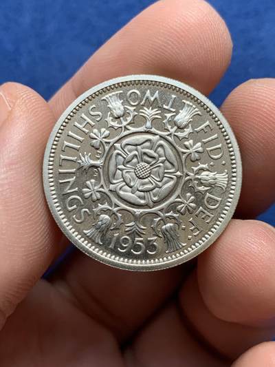 《竞宝斋》第429场 周日，周一，周二 3场连拍 （全场包邮） 英国1953年伊丽莎白二世加冕首年精制弗洛林