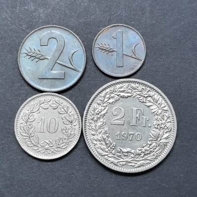 各国硬币第5期 无佣金 - 瑞士不同 4个