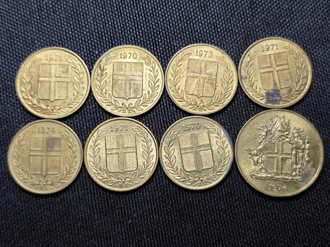 KK钱币收藏小铺  （套币 批量/好品散币 银币）专场  2月预留时间 周末发货  冰岛散币一组75枚！各种面值年份