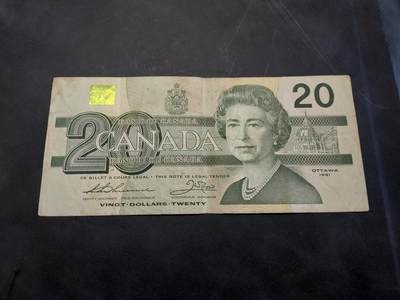博彦收藏 10月29日 8点钱币专场 - 加拿大 女皇 20元 流通品
