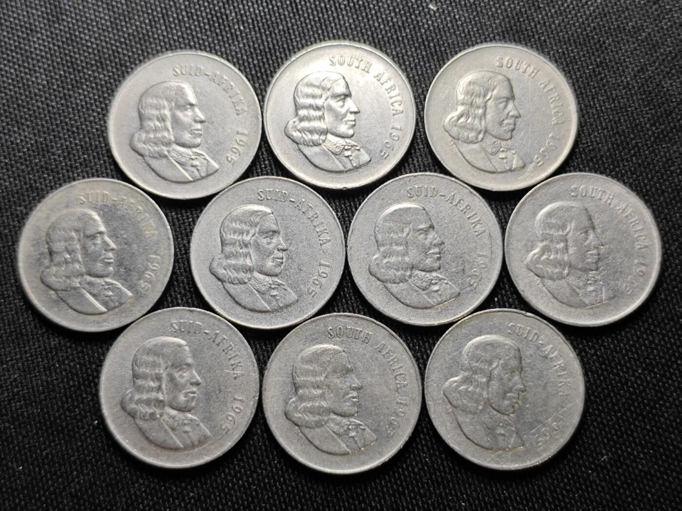 KK钱币收藏小铺  （套币 批量/好品散币 银币）专场  2月预留时间 周末发货  1965南非散币42枚 都是清年克配套