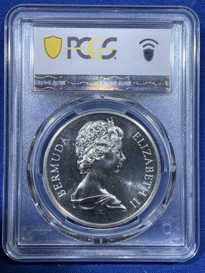 《竞宝斋》第429场 周日，周一，周二 3场连拍 （全场包邮） PCGS PR67 百慕大1972伊丽莎白银婚纪念精制银币，少见品种发行量仅14708枚，PCGS唯一亚军分，更高分仅一枚，镜面底板状态极佳