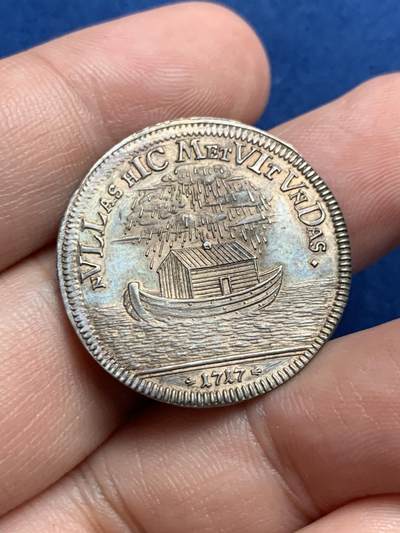 《竞宝斋》第429场 周日，周一，周二 3场连拍 （全场包邮） 德国  施韦比施哈尔市 1717年 宗教盖革200周年 2杜卡特 纪念银币 非常少的品种 目录编号Whiting-309 PCGS没入盒是放错了评级等级