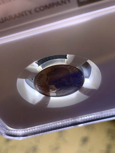 《竞宝斋》第429场 周日，周一，周二 3场连拍 （全场包邮） NGC PF67 CAMEO 法国第五共和国 1980年 5分加厚精制银币 5克 950银 资料显示发行量仅820枚