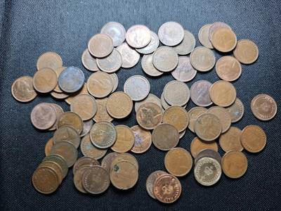 KK钱币收藏小铺  （套币 批量/好品散币 银币）专场  2月预留时间 周末发货 -  英国半便士铜币一组77枚一组