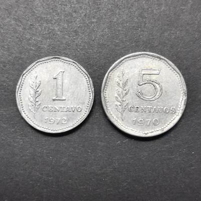 各国硬币第5期 无佣金 - 阿根廷 1分5分