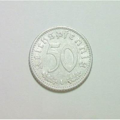 【旋风钱币】10月25日19:00准时开拍 精美欧洲币章、第三帝国钱币、精美项链等 全场包邮 德国第三帝国1941年A版50芬尼 爽品