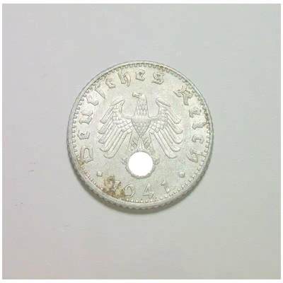德国第三帝国1941年F版50芬尼 带原光 - 德国第三帝国1941年F版50芬尼 带原光