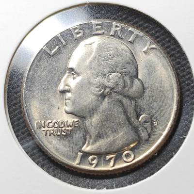 KK钱币收藏小铺  第356场  2月预留时间 周末发货 -  1970美国25分 好品