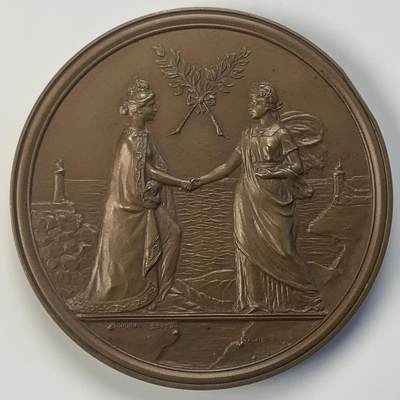 掌中浮雕-藏着的欧洲第038场 - 1903年法国总统埃米尔·卢贝访问英国纪念，64mm，原盒有破损