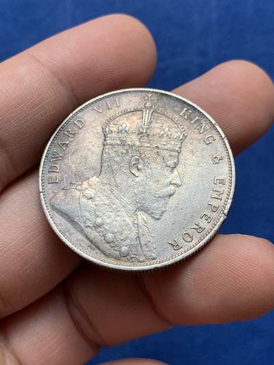 《竞宝斋》第430场 周日，周一，周二 3场连拍 （全场包邮） 英属海峡1907年爱德华七世壹圆银币