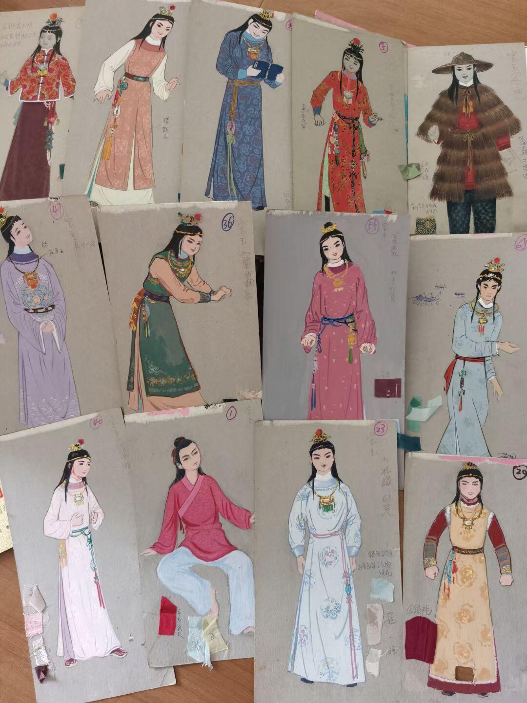 红楼梦老影视剧电影演员服装设计稿画稿