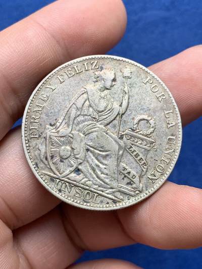 《竞宝斋》第430场 周日，周一，周二 3场连拍 （全场包邮） 秘鲁1934年坐人女神1索尔银币