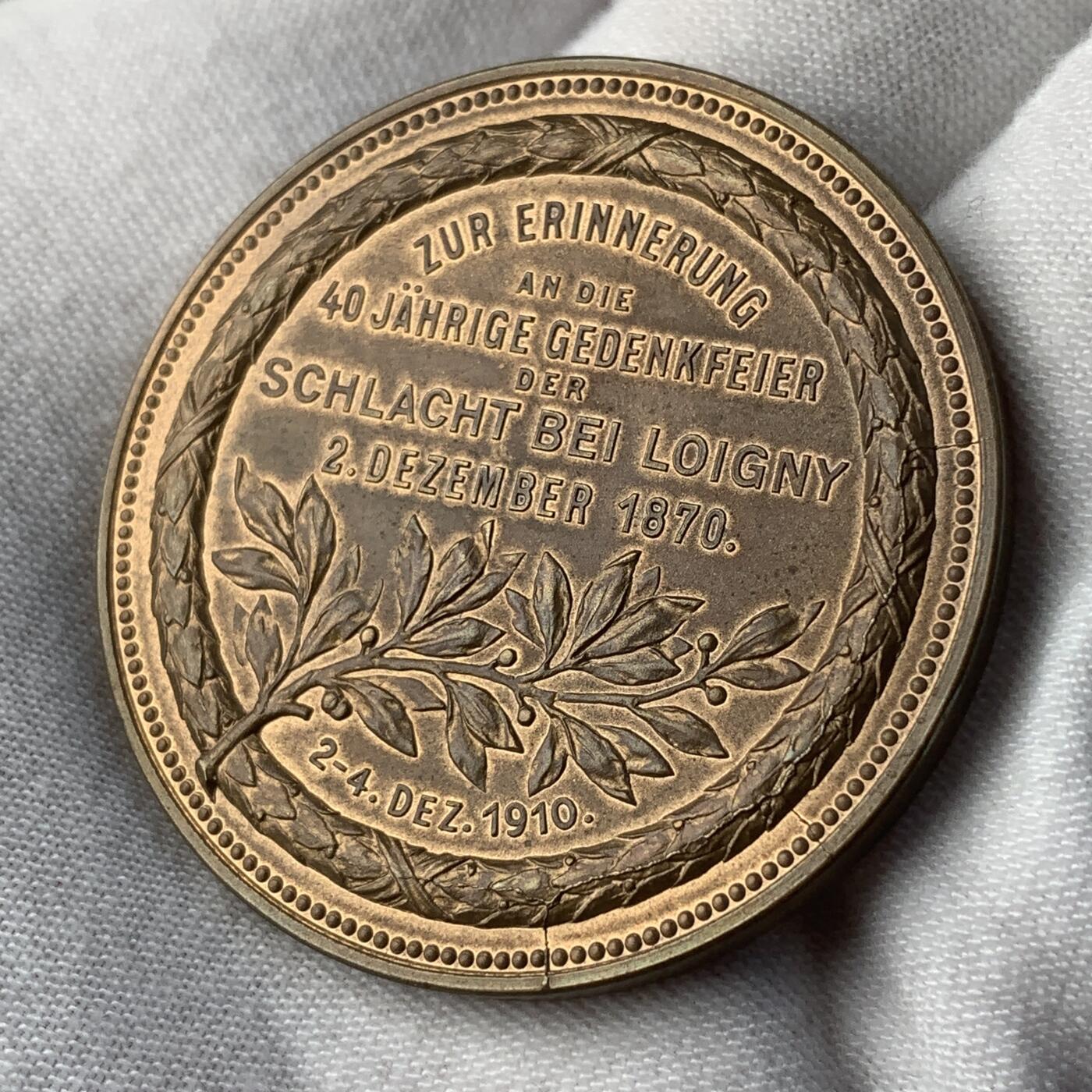 掌中浮雕-藏着的欧洲第038场 1910年德国汉堡洛瓦尼战役40周年纪念铜章，43mm，原盒