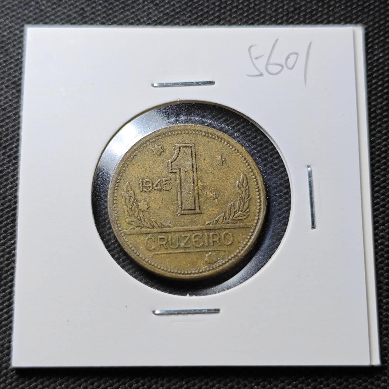 KK钱币收藏小铺  第356场  2月预留时间 周末发货  巴西1克鲁塞罗铜币