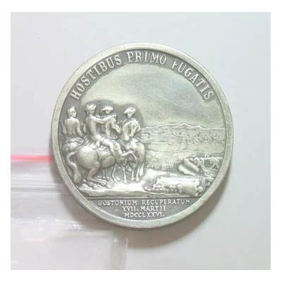 美国纪念1776年 华盛顿总统波士顿战役 高浮雕精制大白铜章 40MM - 美国纪念1776年 华盛顿总统波士顿战役 高浮雕精制大白铜章 40MM