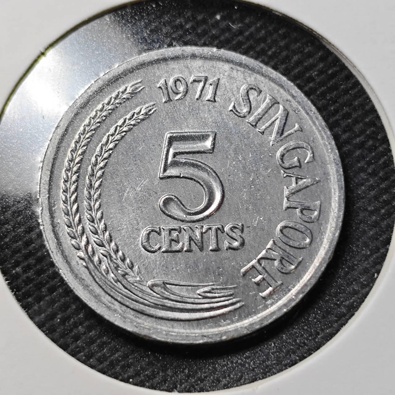 KK钱币收藏小铺  第356场  2月预留时间 周末发货  新加坡5分 农粮纪念币