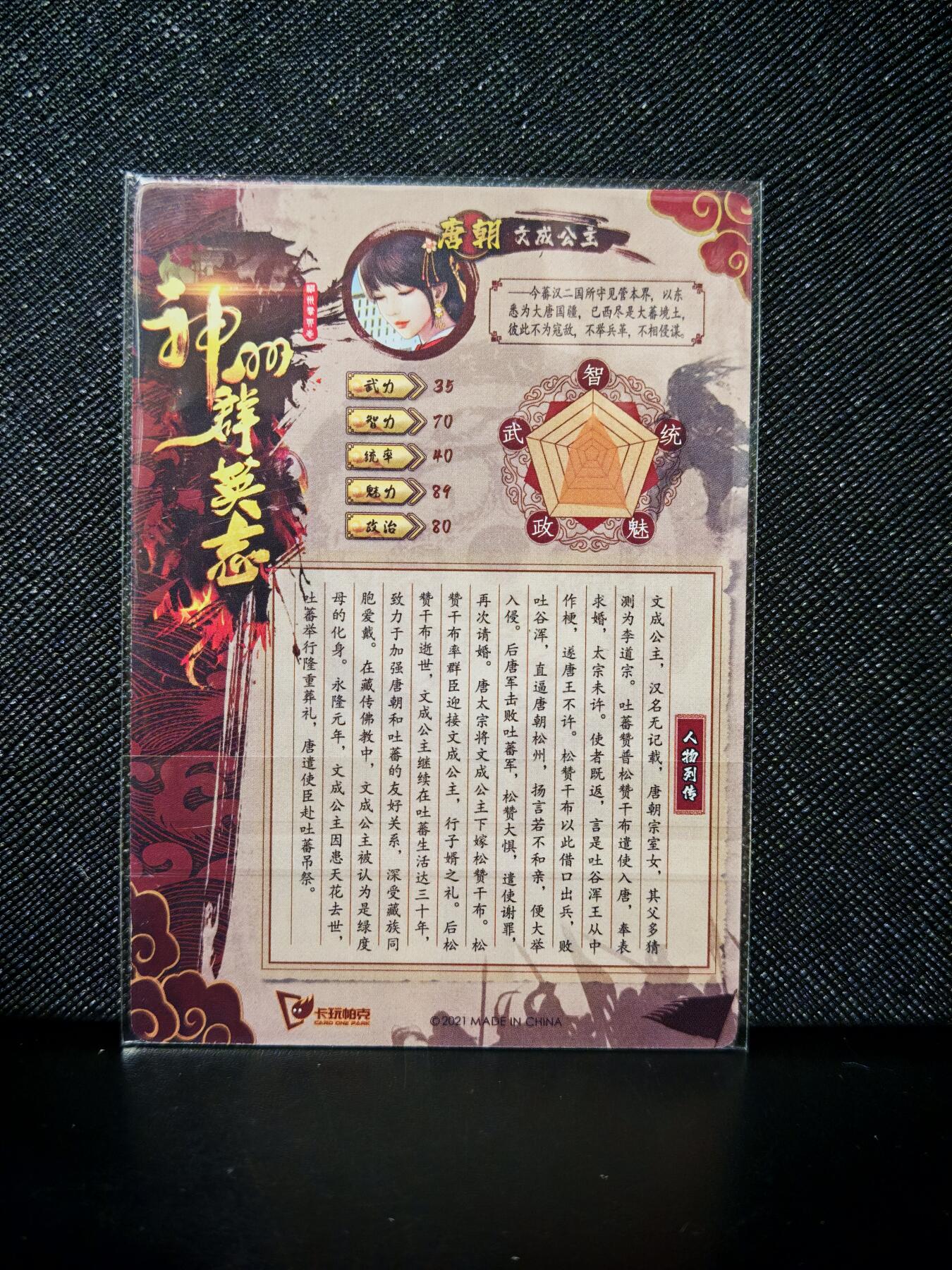 第20期★★0佣收拍★★~【琦卡当当铺】扫码加群抽[包邮券]~结束快~ (分享有奖) 卡玩帕克-神州群雄志-文成公主-普卡-1张