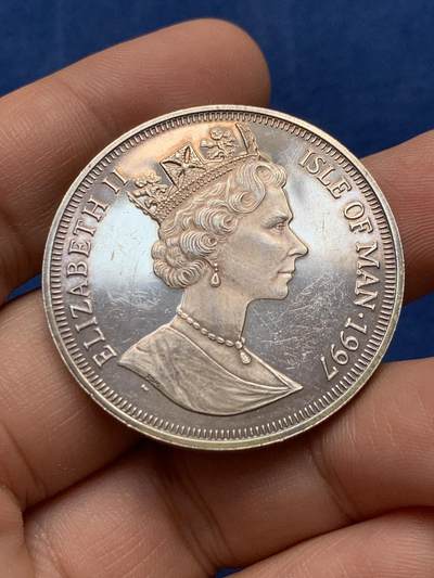 《竞宝斋》第430场 周日，周一，周二 3场连拍 （全场包邮） 马恩岛1997年探险家-莱夫·埃里克森的航行1克朗银币 925银 28.28克