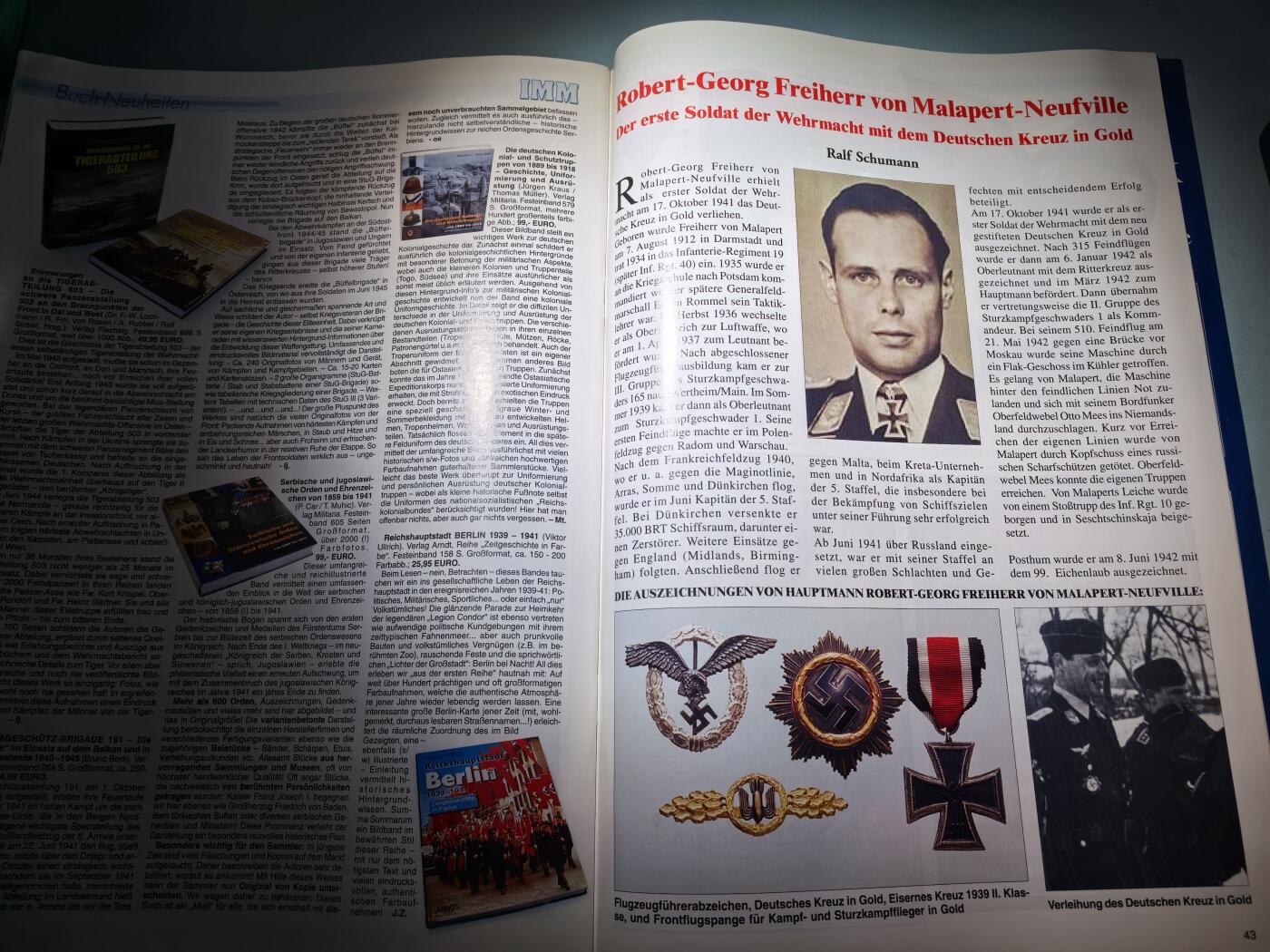 盛世勋华——号角文化勋章邮票专场拍卖第284期 德国出版 Militaria-Magazin杂志 2009年11/12月刊总第141期 58页