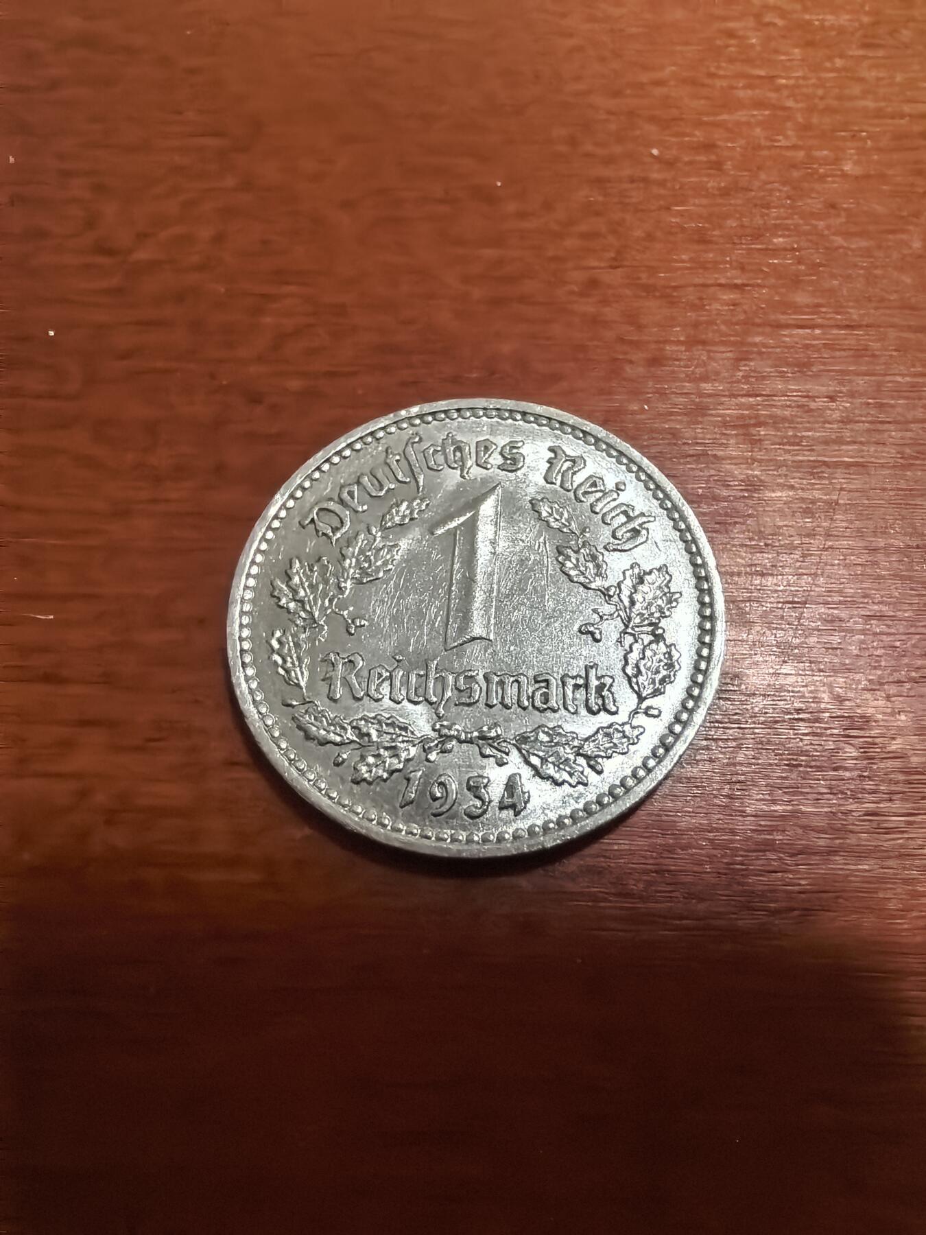 长老汇蛇年精选第六十五场拍卖 1934A德国第三帝国1马克镍币