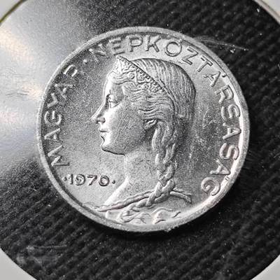 KK钱币收藏小铺  第356场  2月预留时间 周末发货 -  1970匈牙利5菲勒 好品 少女