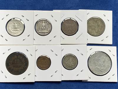 《竞宝斋》第430场 周日，周一，周二 3场连拍 （全场包邮） 八枚一组 意大利美国德国民国半圆法国越南 细节见图