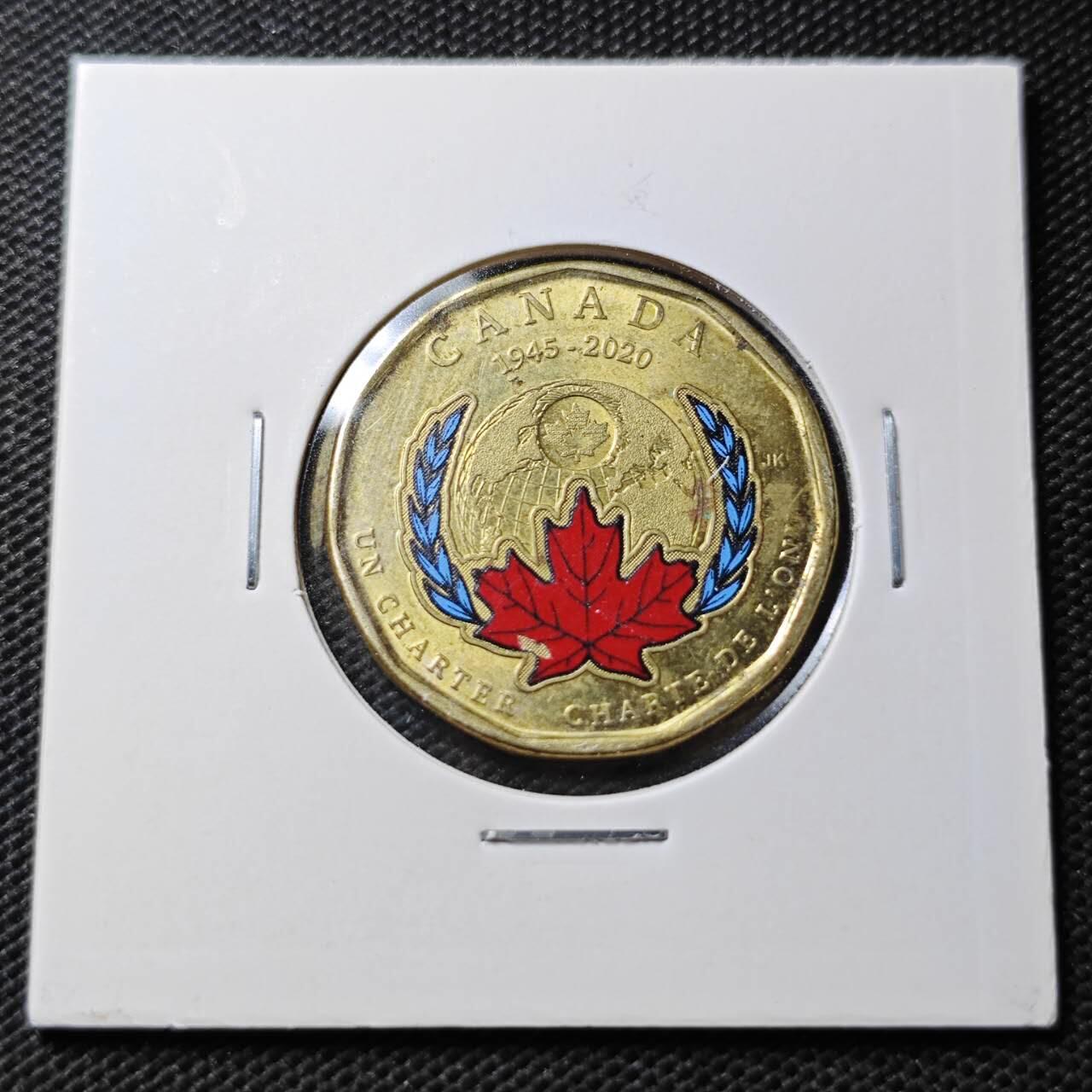 KK钱币收藏小铺  第356场  2月预留时间 周末发货 2020年 加拿大1元彩色 纪念币