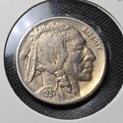 KK钱币收藏小铺  第356场  2月预留时间 周末发货 -  1937美国5分镍币 年份清楚