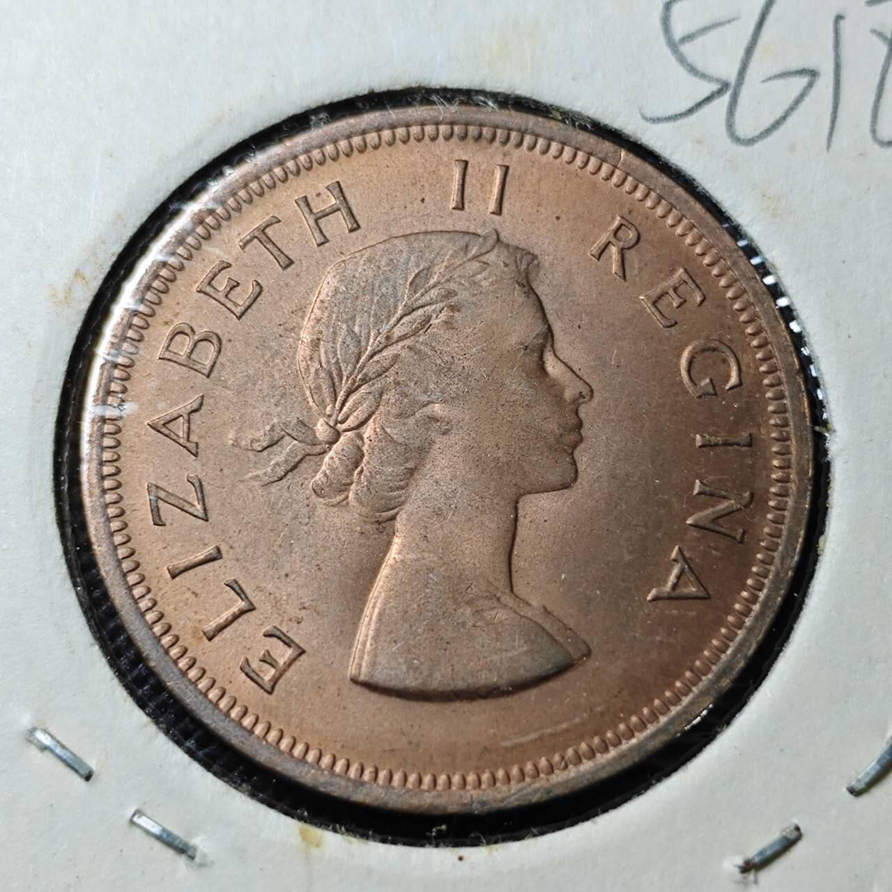 KK钱币收藏小铺  第356场  2月预留时间 周末发货  1960英属南非1便士铜币