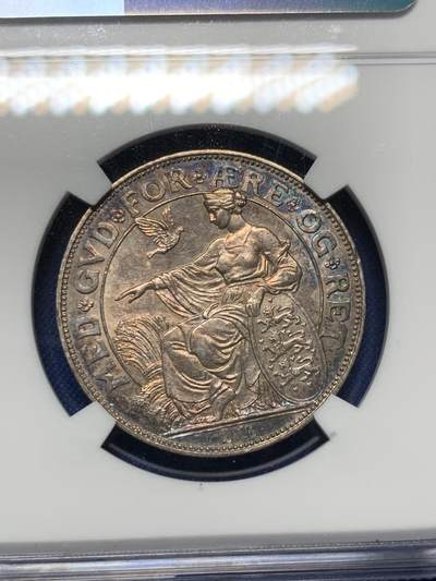 《竞宝斋》第430场 周日，周一，周二 3场连拍 （全场包邮） NGC UNCD 1903年丹麦国王克里斯蒂安九世当政40周年纪念2克朗，包浆漂亮。